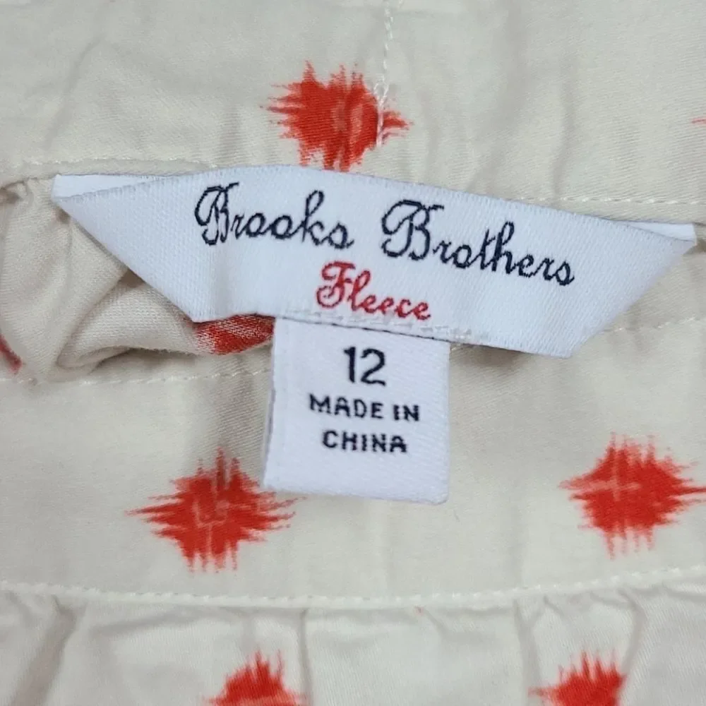 Brooks Brothers Kids Girls Size 12 White Skirt Red Starburst School Pockets
